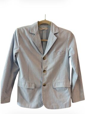 Seersucker Blazer Boys Size 7 Hope & Henry Striped